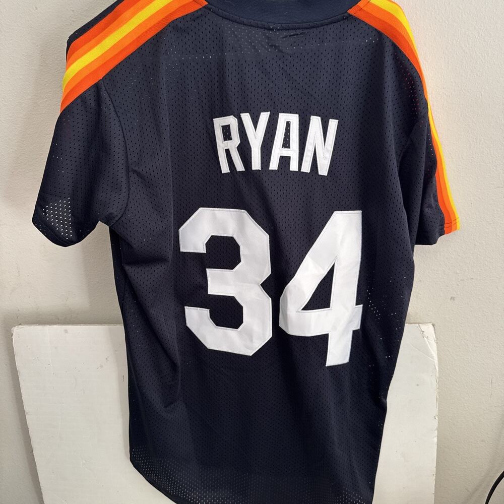 1980 Houston Astros Ryan #34 Pullover Blue Jersey Size Large